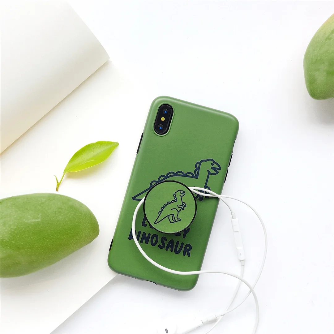 Glam Mobile Shell Летний зеленый милый мультяшный динозавр чехол для iPhone X XS MAX XR 6 S 7 8 Plus