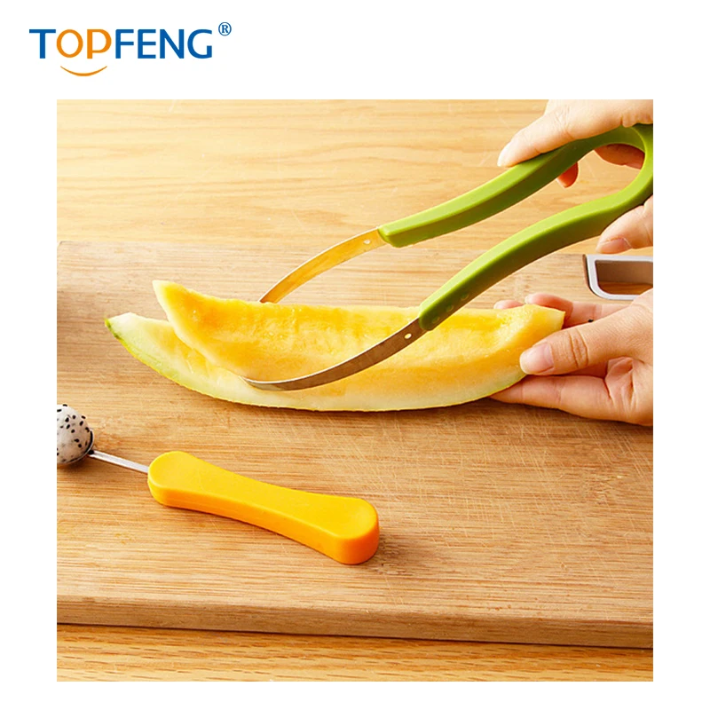 3 Pcs Set Stainless Steel Ice Cream Fruit Melon Ball Scoop Slicer Dig Pulp Separator3