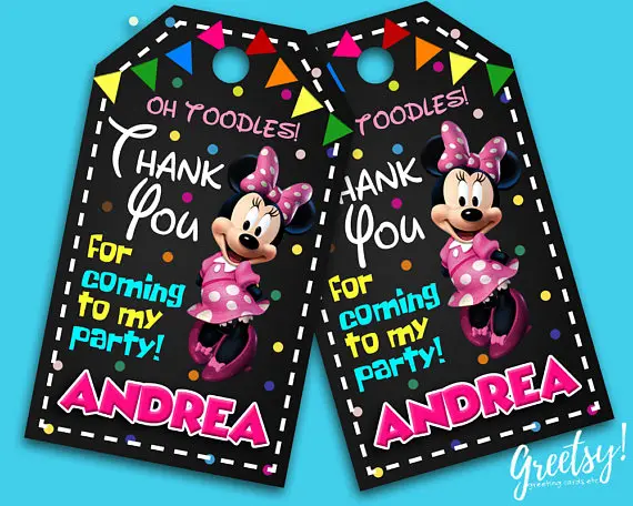 

Personalized Minnie Thank You Tags,Mouse Gift Favor tags, Thank you Tags,Birthday party decorations kids Baby Shower Candy Bar