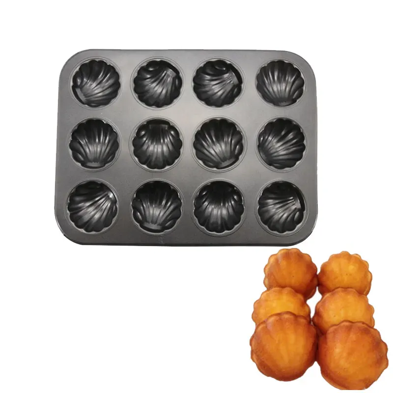 

12 Cavities Carbon Steel Cake Baking Mold Non-stick For Kitchen Chocolate Cookie Dessert Bakeware Pan Decorating Kitchen Tools