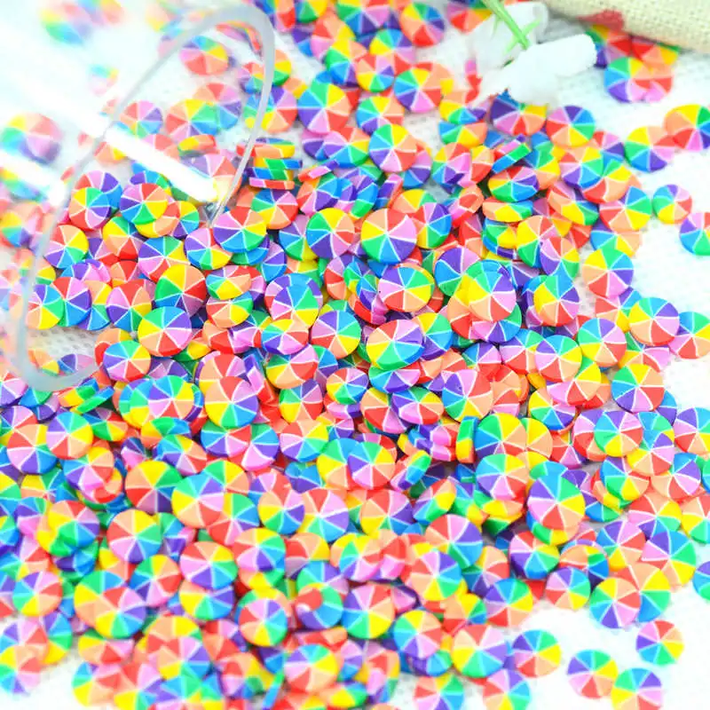 5 мм круглый цвет радуги Полимерная глина поддельные конфеты брызги | Полимерная глина вечерние Конфетти украшения | слизи наполнители
