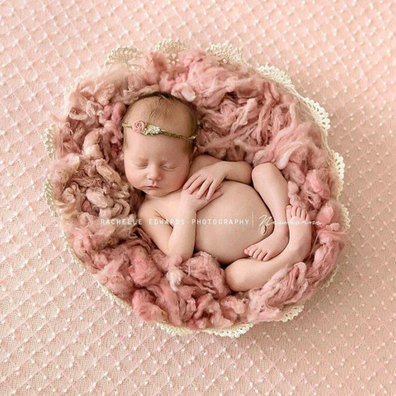 Newborn Photography Pure Wool Filler Cushion Blanket Background Props Studio Photos Aided Modeling Filler Basket Stuffer