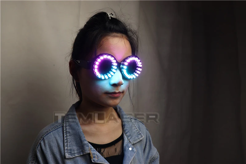 Полноцветный светодиодный очки цвета радуги супер яркие Rave EDM вечерние DJ для сцены, лазерного шоу солнцезащитные очки