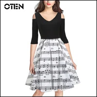 OTEN-Plus-size-3xl-retro-dresses-Women-Sexy-Off-shoulder-Spring-Autumn-Striped-Music-Note-Printed