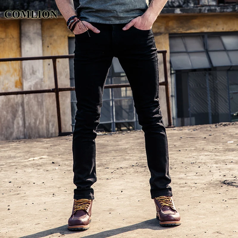 

2018 New Arrival Slim Jeans Men Hand Washing Black Denim Stretch Men's Skinny Jeans Slim Fit Homme Pencil Pants Trousers F49