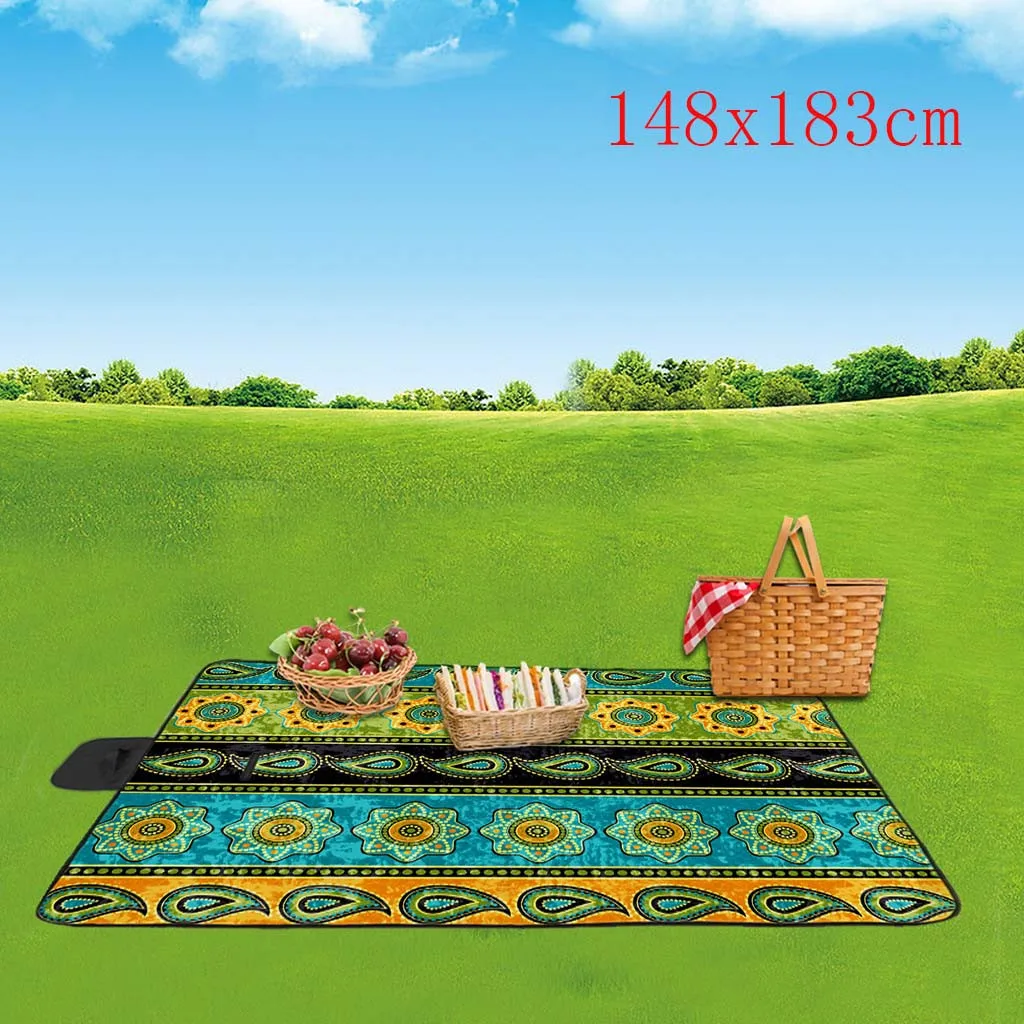 Ручка colchoneta кемпинг дизайн коврик для пикника 3D цифровой Пикник Печать Полный полиэстер ткань Оксфорд Коврик для пикника Beac# g25