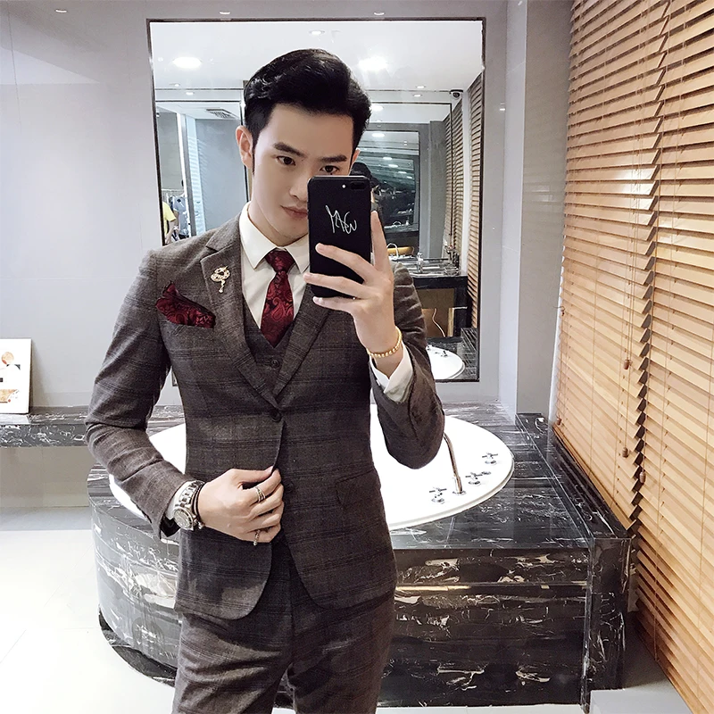 Men's plaid suit