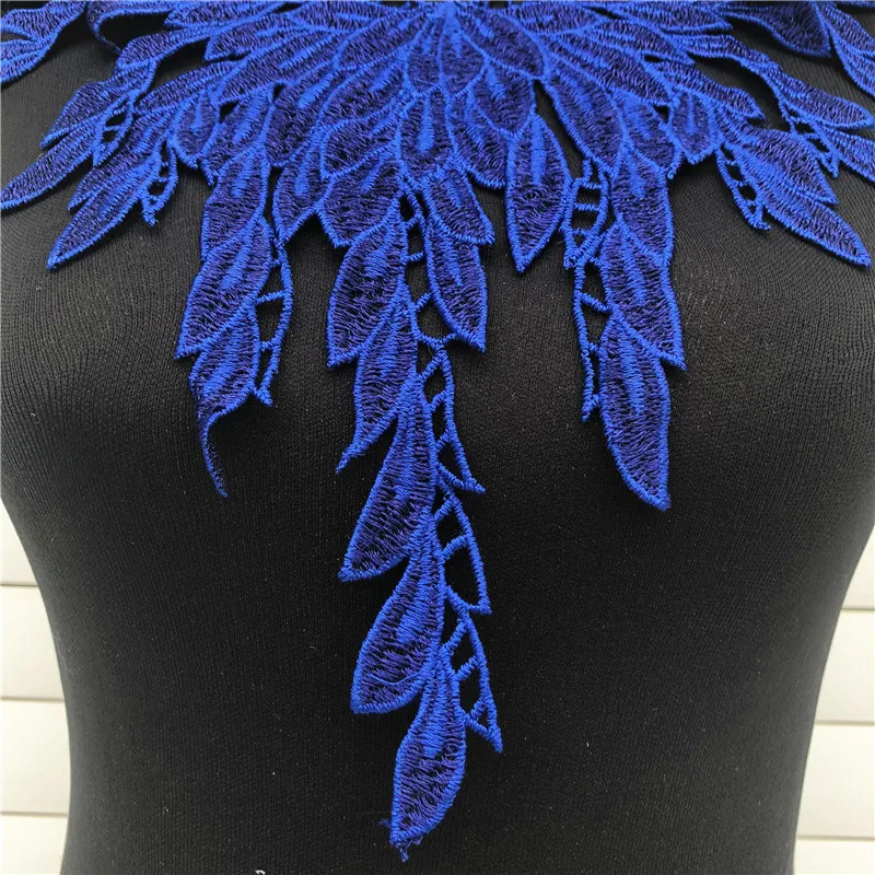 1 шт Синий Феникс вышитый цветок цветочный кружевной вырез воротник Скрапбукинг отделка одежды швейная аппликация вышивка край