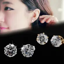 Для мужчин Для женщин Crystal Циркон уха серьги Модные украшения подарок серебро/золото