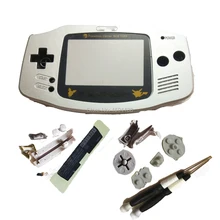 Абсолютно серебристый цвет корпус чехол для GameboyAdvance GBANintendo оболочка Крышка запасные части с оригинальным логотипом ПЭТ эльф объектив