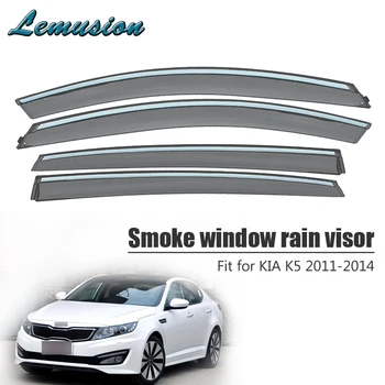 

High Quality 4pcs Smoke Window Rain Visor For Kia K5/Optima 2011 2012 2013 2014 Styling Vent Sun Deflectors Guard Accessories