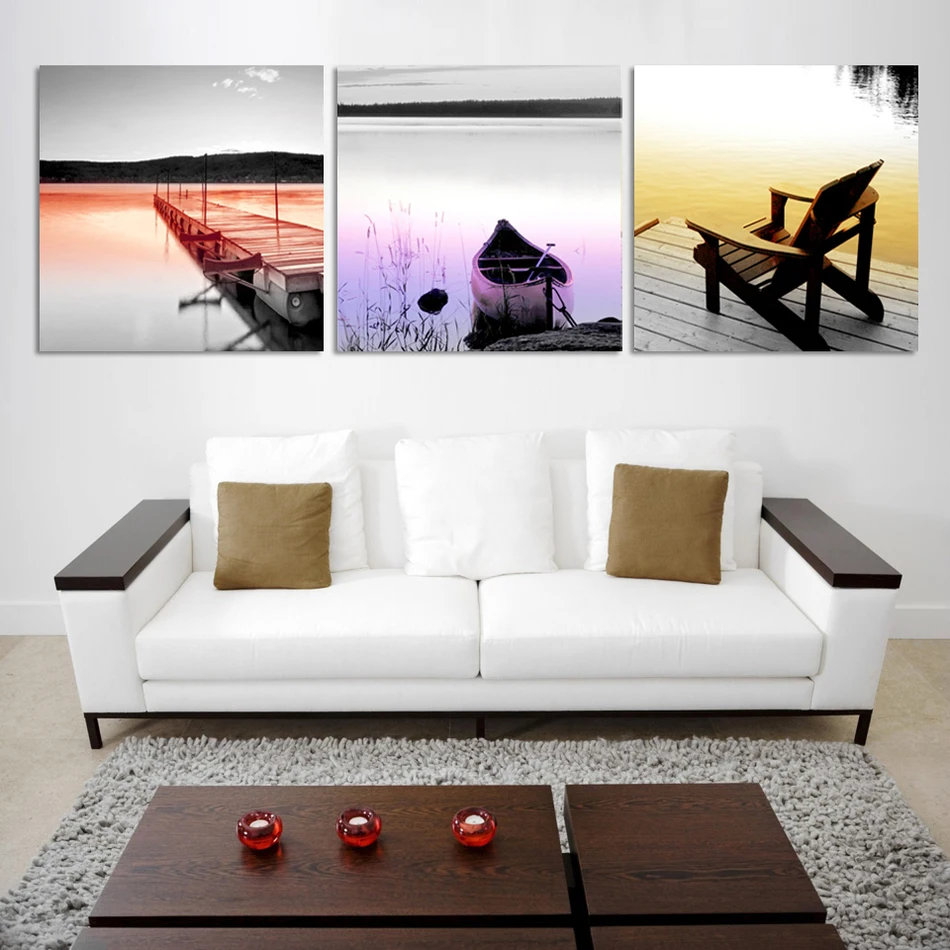 3 Панели настенное искусство Современная Картина на холсте с видом от моря