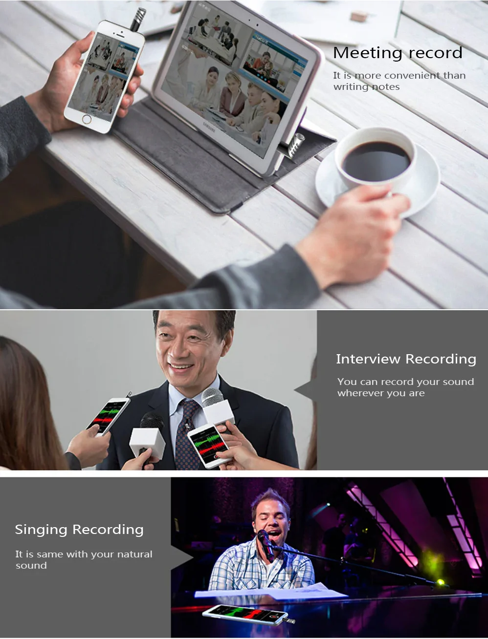 Portable Sound Recording Microphone Condenser 3.5mm Microphone For PC Phone Camera Windows