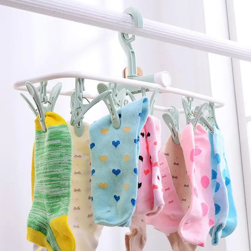 

12 Clip Folding Drying Rack Underwear Socks Clip Multi-functional Clothes Rack drop shipping Q30 30+
