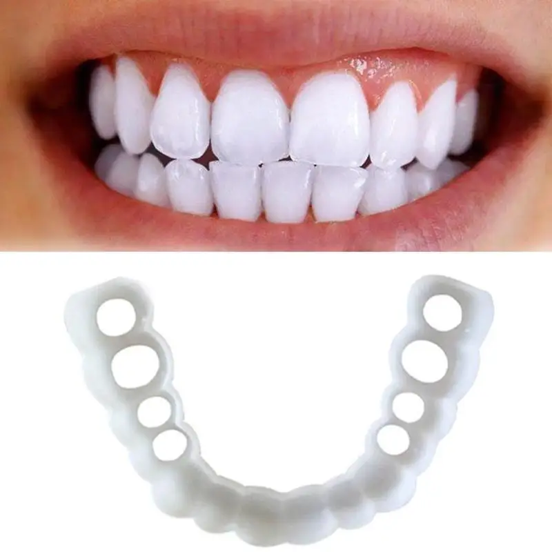 1 set Teeth Whitening Snap On Smile Denture Instant Perfect Smile Teeth Fake Upper and lower teeth Cover anti-real brace snap