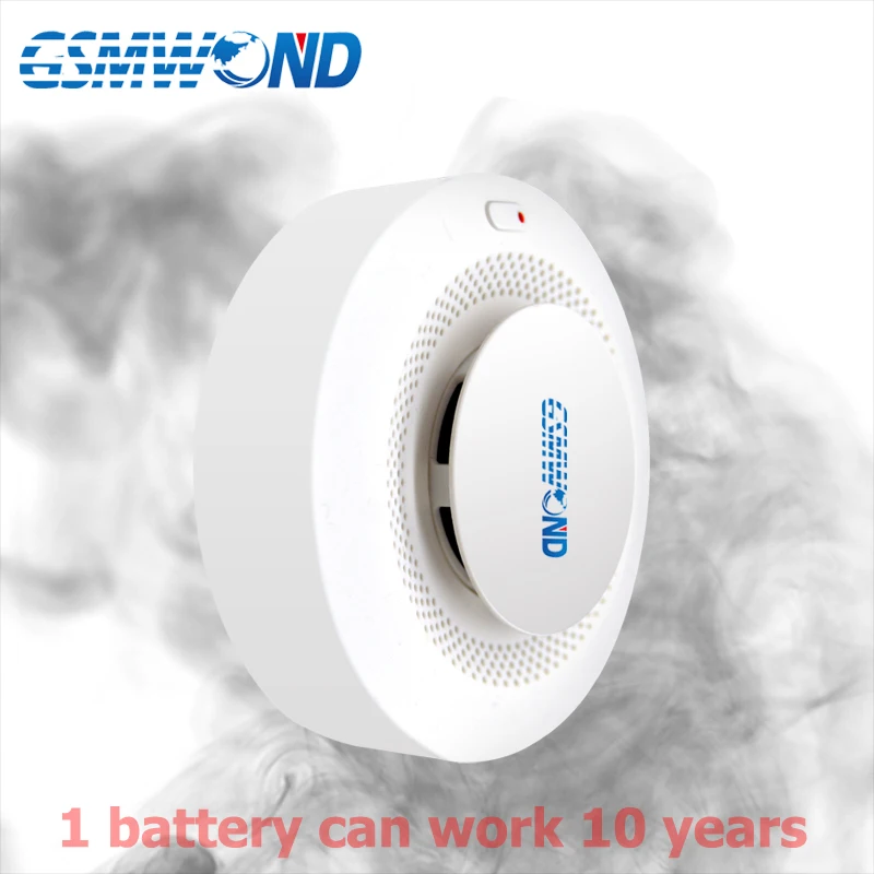 

433MHz Wireless Smoke Detector One Battery Work 10 years Low Power Consumption For Home Burglar Alarm System Protect Property