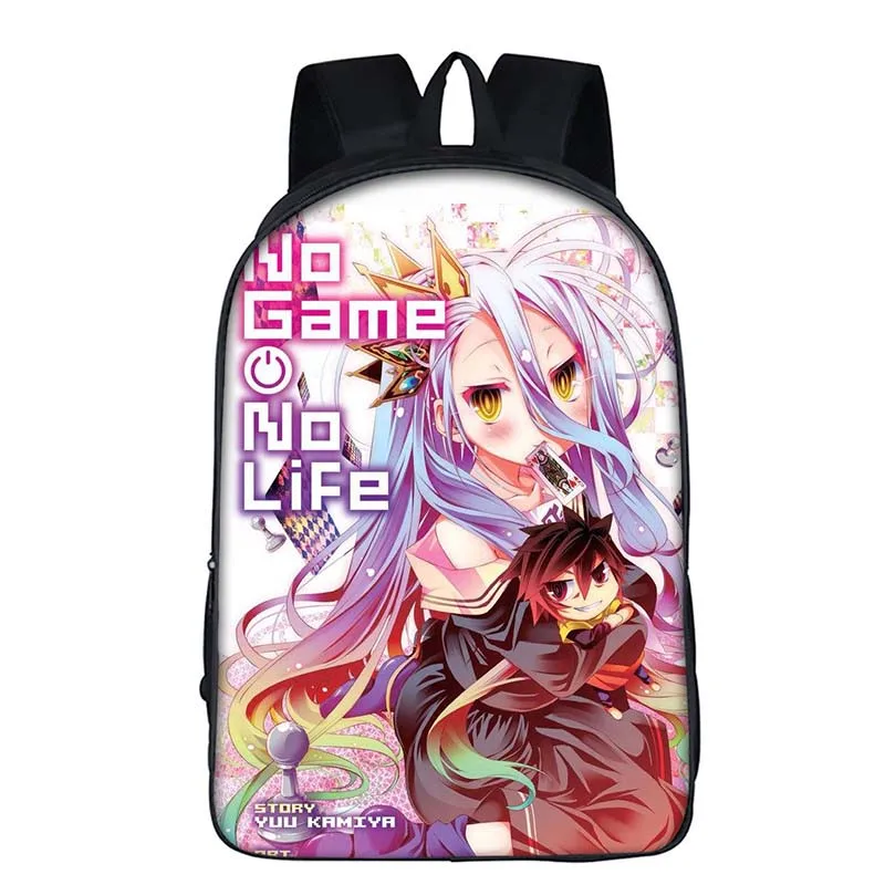 

Anime No Game No Life Backpack High Quality Children Boys Girls School Backpacks Beautiful School Bags Laptop Backpack For Teens