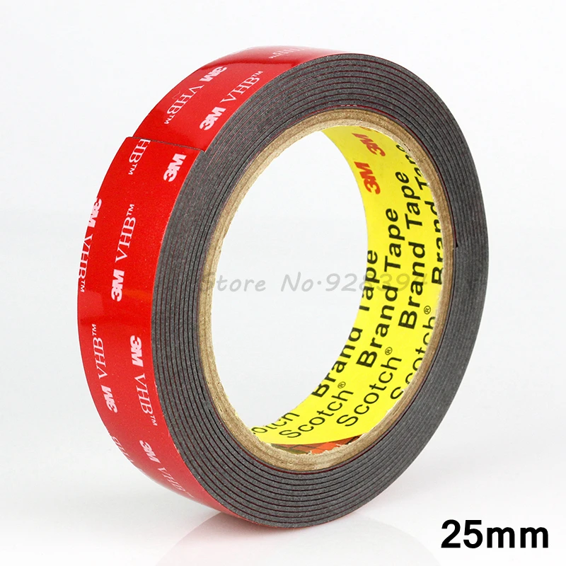 3M VHB 5952 Black Heavy Duty Mounting Tape Double Sided Adhesive Acrylic Foam Tape 25mmx3Mx1.1mm