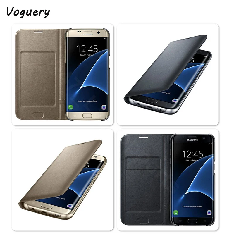 S7 edge Leather Flip Case Cover Wallet Card Holder for Samsung Galaxy