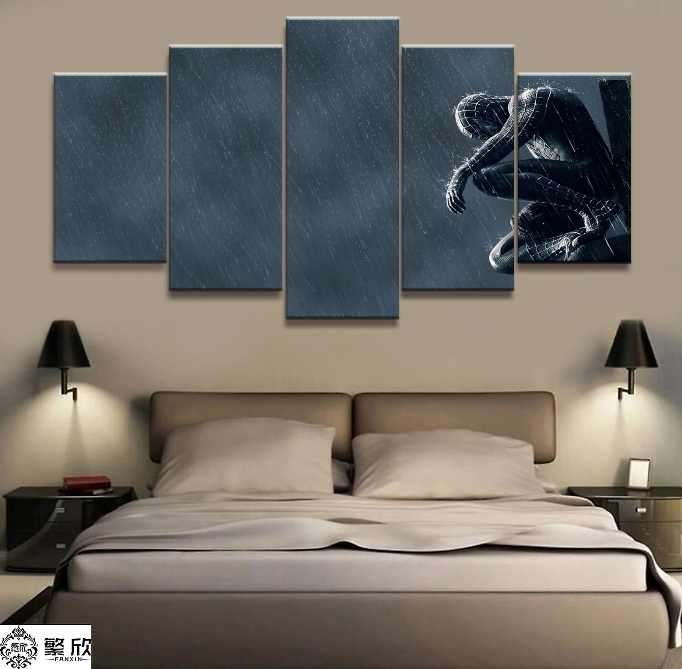 

Wall Art Poster Painting Modular Pictures For Living Room Decorative Pictures Canvas Printed 5 Panel Marvel Venom Spider-Man