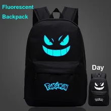 Светящийся люминесцентный Монстр Пикачу Покемон детская школьная сумка Женский Рюкзак Школьная Сумка для подростков мужские детские Студенческие рюкзаки