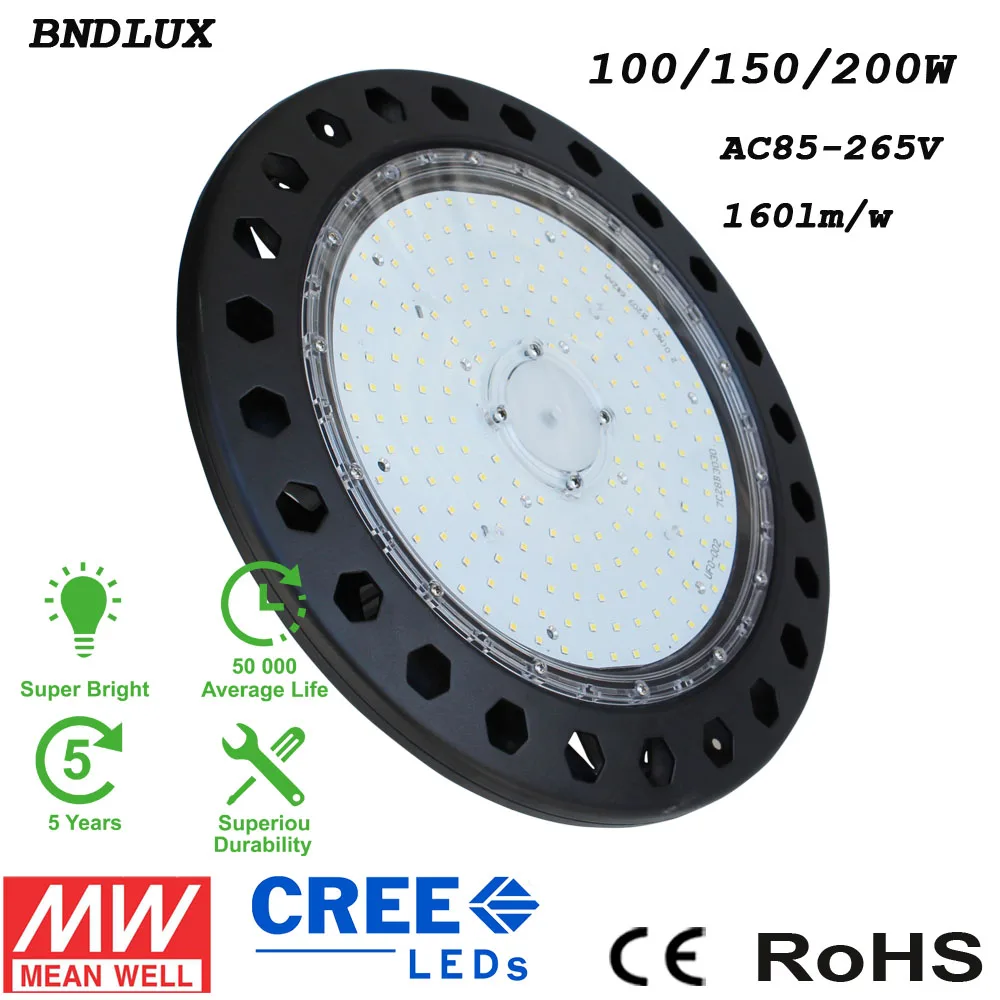 

UFO Led High Bay 100W 150W 200W SMD3030 High Power Led Reflector Floodlight For Factory/Warehouse/Works Machine Lamp