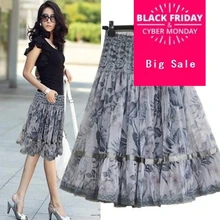 9 цветов; Женская Повседневная облегающая бюст юбка больших размеров с кружевом и принтом, в богемном стиле юбка средней длины A173