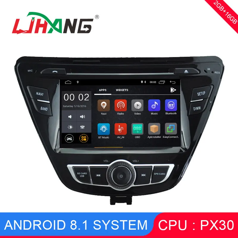 

LJHANG Android 8.1 Car DVD Player 1024*600 For HYUNDAI ELANTRA 2014 GPS Navigation Mirror-Link Steering Wheel control WIFI Audio