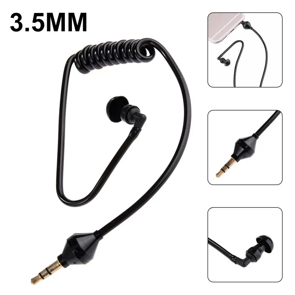 3,5 мм анти-радиационный наушник катушка наушник один прослушивающий воздушный трубчатый наушник спиральные кабели в ухо стерео гарнитура