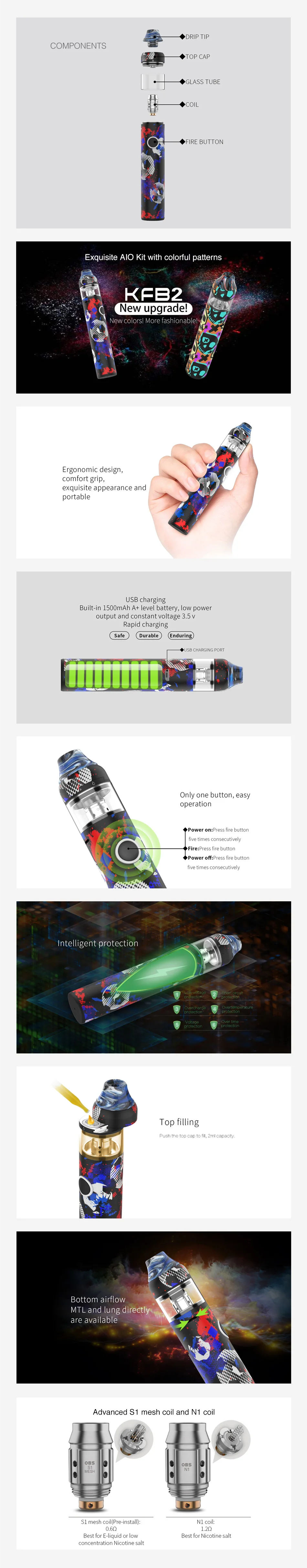 OBS KFB2 AIO Starter Kit 1500mAh