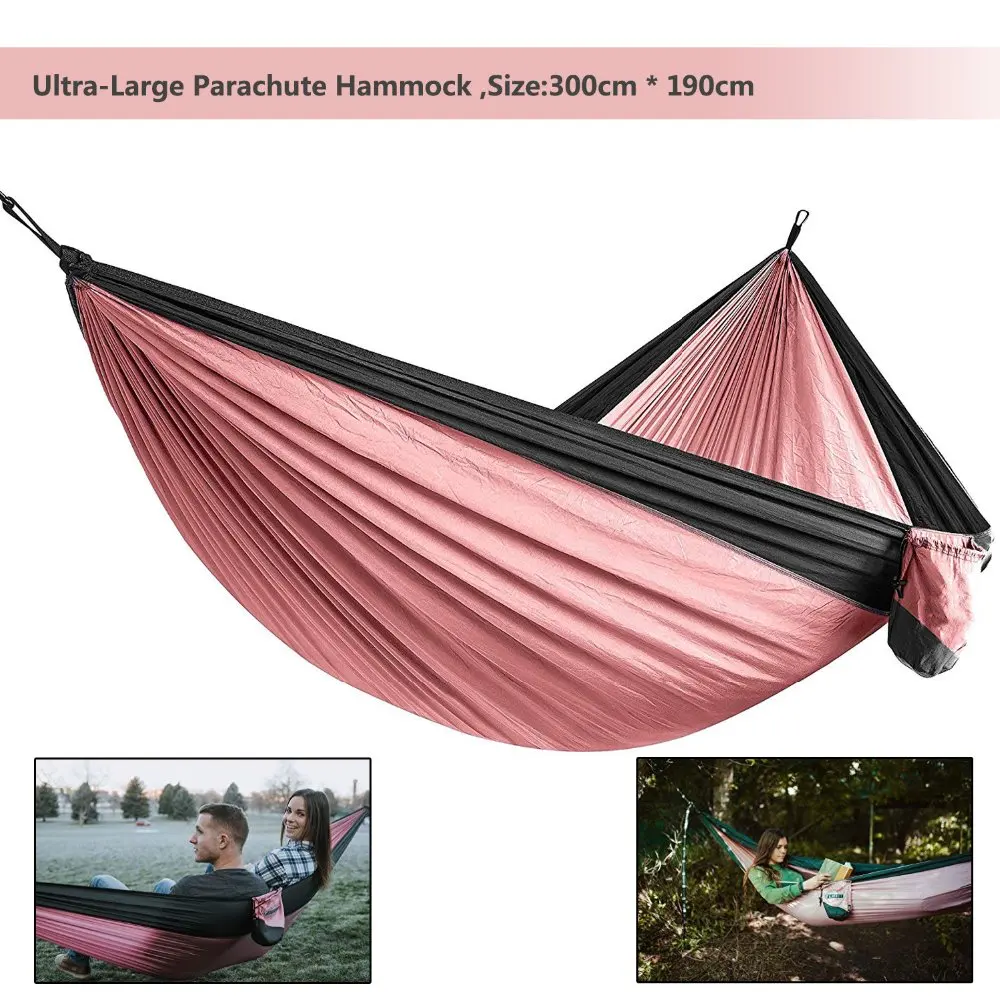 

2019 Ultra-Large Light weight Parachute Hammock Camping Survival Garden Hunting Leisure Hamac Travel Double Person Hamak Ramac