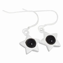 Оригинальные серьги с черным ониксом, Серебро 925 пробы, 27 мм, 3,7 г, ER2286BO, новинка