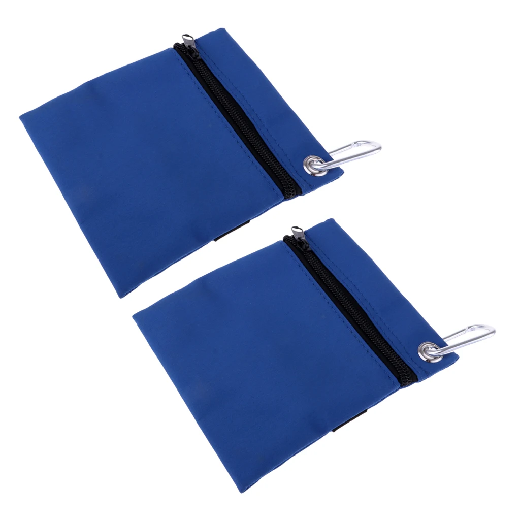 2pcs Portable Golf Tee Ball Storage Bag Golfball Carry Bag Pouch With Clip Club Accessories