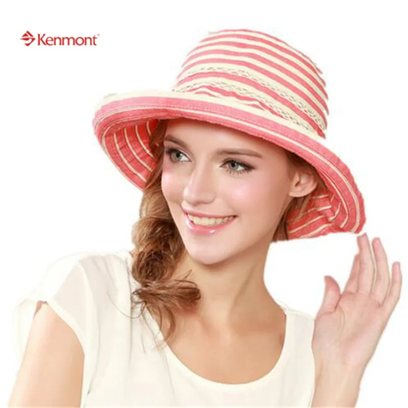 Kenmont Korean Women Fashion Sun Protection ladies Wide Brim Beach