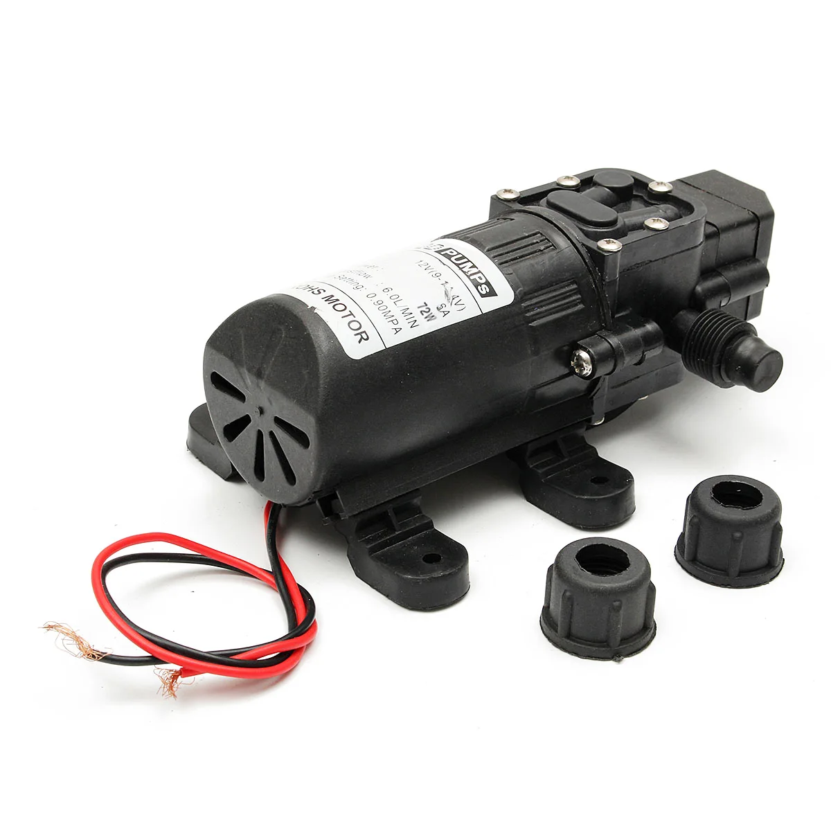 Прочный DC 12 V 130PSI сельскохозяйственный Электрический водяной насос черный