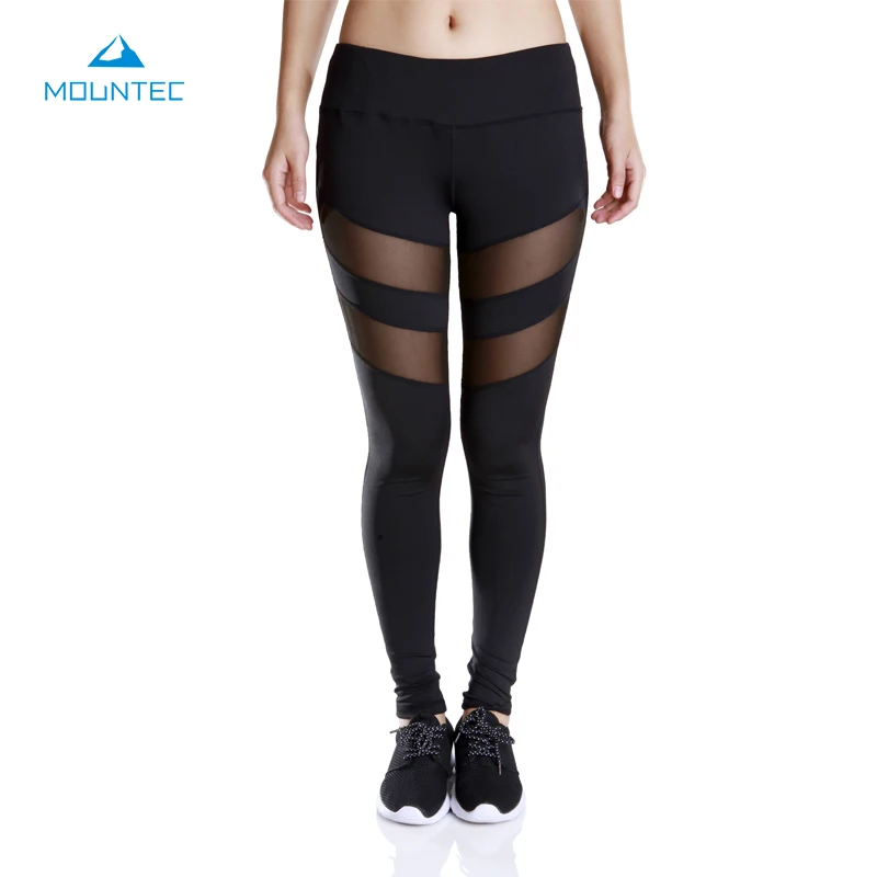 MOUNTEC Women Yoga Pants Mesh Leggings Pants Elastic Tights Sexy Yoga