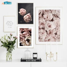 Scandinavian Style Peony Flower Painting Wall Art Canvas Posters And Prints Nordic Decorative Picture For Living Room Home Decor
