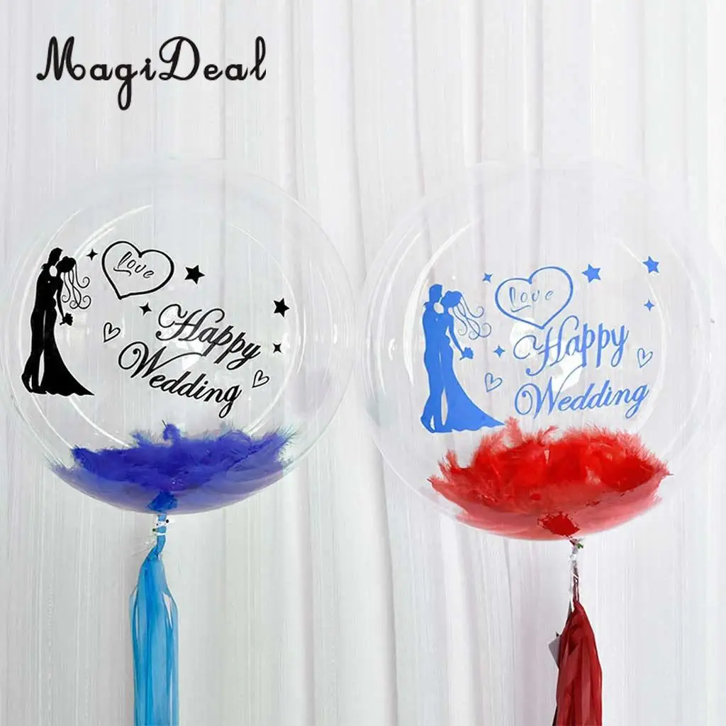 Romantic Happy Wedding Stickers Decal Jumbo Clear Bobo Balloons DIY Decorations