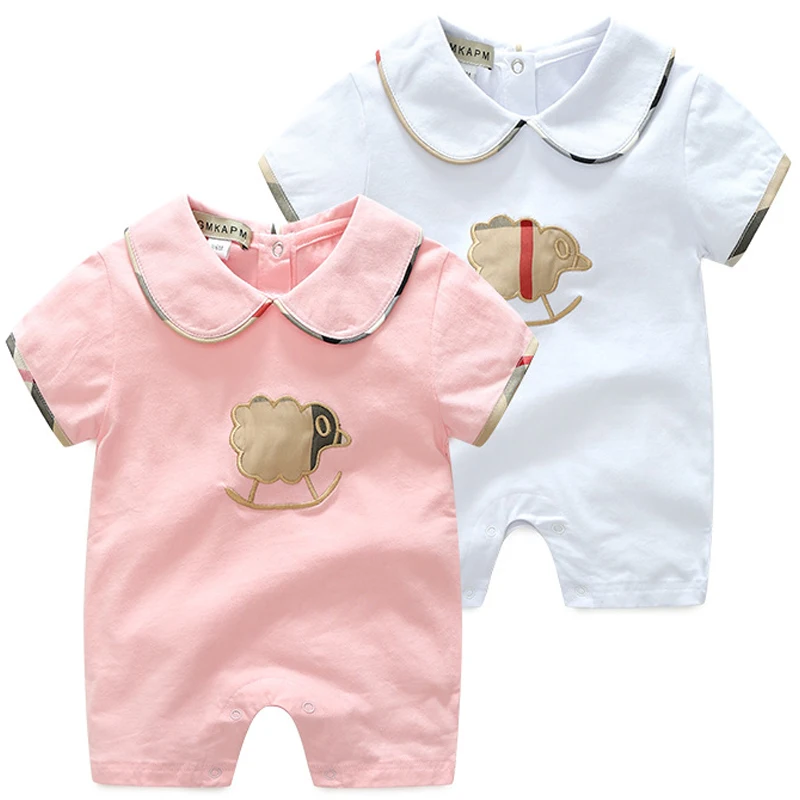 

2019 Brand Summer New Short-Sleeved Embroidered Infant Onesies Romper Newborn Clothes Summer Men And Women Baby Jumpsuits New