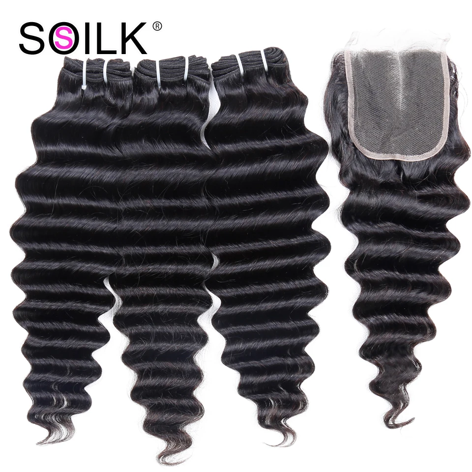 

New Arrival Loose Deep Wave Bundles With Closure Remy Human Hair Bundles With Closure Malaysian Hair Weave Bundles With Closure