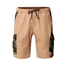 Пляжные шорты мужские эластичный лоскутный пояс повседневные мужские шорты Карго камуфляжные удобные спортивные штаны для бега