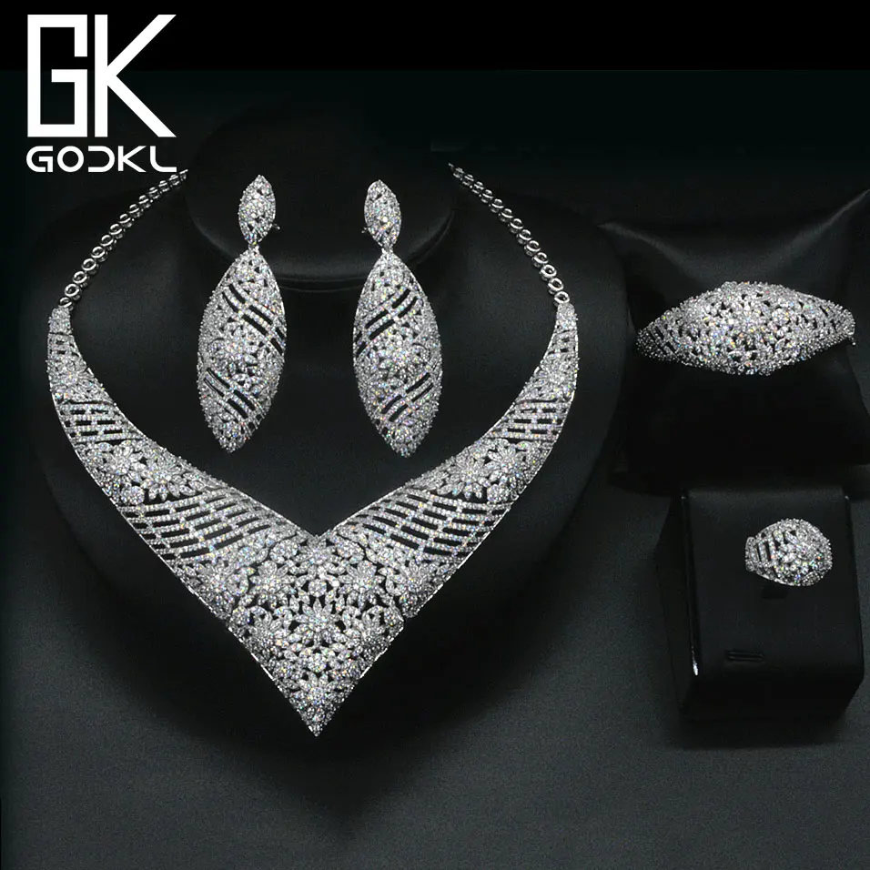 

50% OFF Stock Deal - GODKI Luxury Nigerian Jewelry sets For Women Cubic Zirconia African Jewelry Sets Indian bridal jewelry set