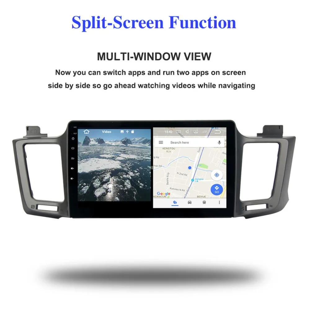 Автомобильный GPS навигатор с IPS экраном 10 2 дюйма Android 8 0 для Toyota RAV4 мультимедиа 2014