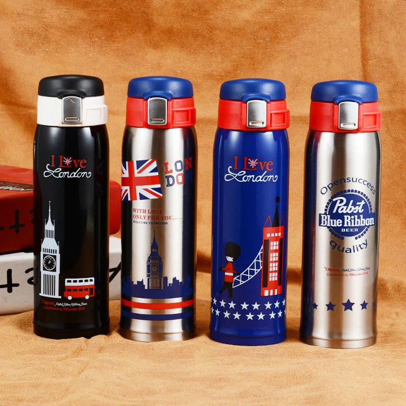 British Style Drink Bottle Gift 480ml England Vacuum Flasks Thermoses