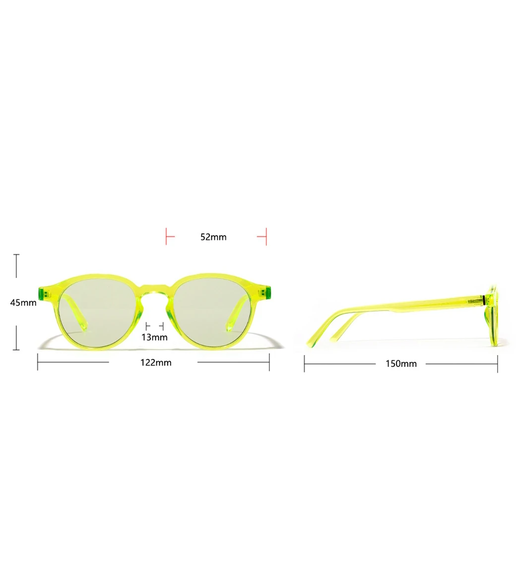 Модные неоновые Цвет солнцезащитные очки Для женщин Для мужчин ретро Мода Круглые Солнцезащитные очки личности UV400 кошачьи очки унисекс