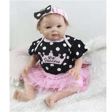 Silicone Soft Reborn Dolls Baby 22 Inch Newborn Princess Girl Babies Real Touch Doll Toy With Magnetic Mouth Kids Birthday Gift