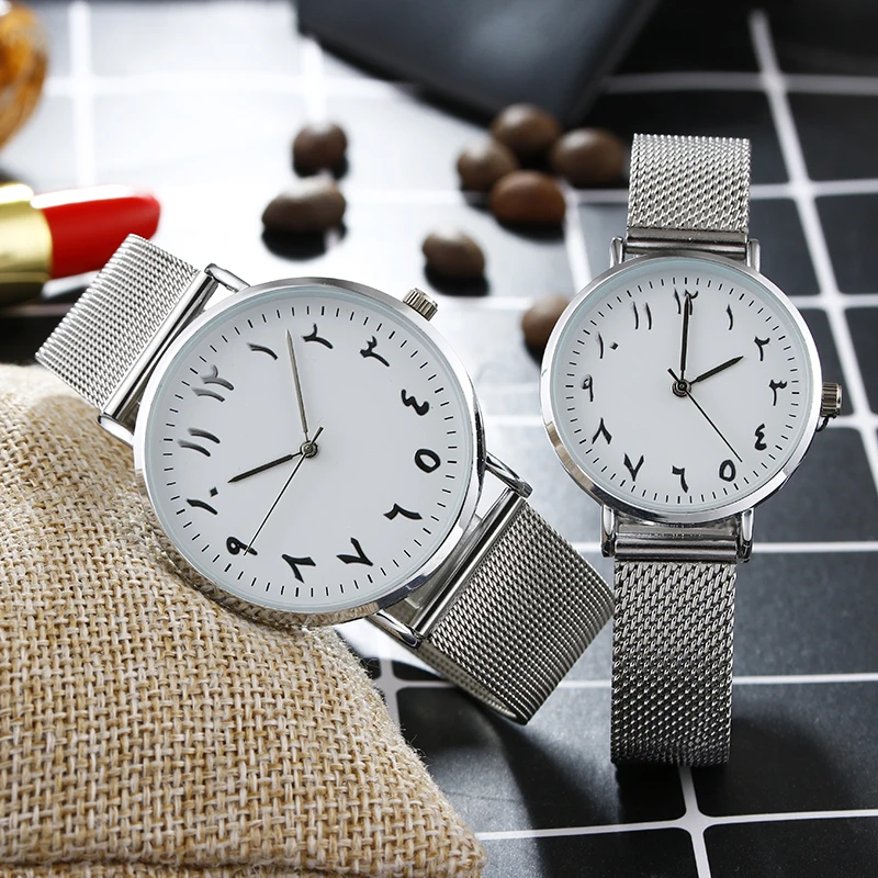 Женские модные часы с арабскими цифрами и циферблатом, женские серебряные кварцевые часы из нержавеющей стали, Брендовые повседневные парные часы BGG