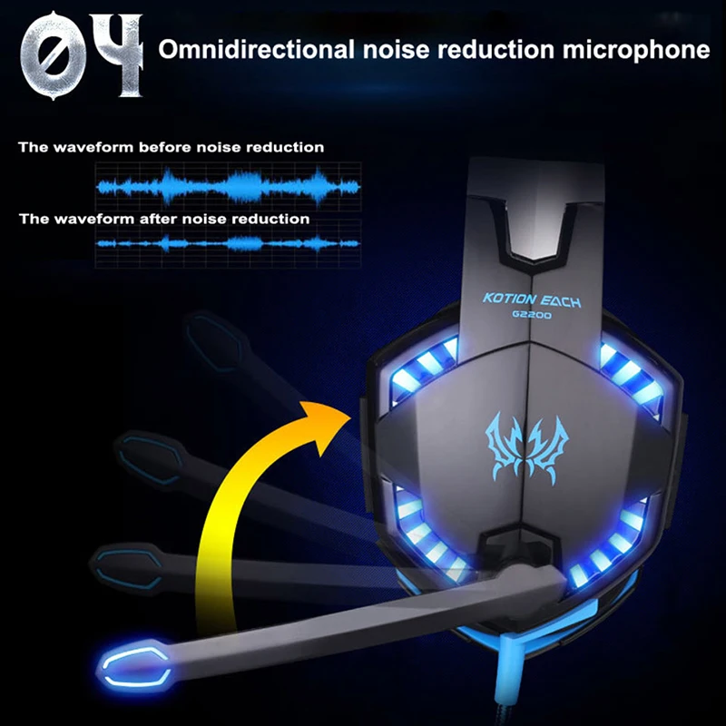 KOTION каждая Вибрация наушников USB 7,1 объемный звук и 3,5 мм aux Стерео игровая гарнитура наушники подсветка для компьютерных игр