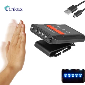 

USB Rechargeable LED Cap Light Smart Sensor Headlight Head Flashlight Clip-on Cap Hat Light Fishing Head Lamp