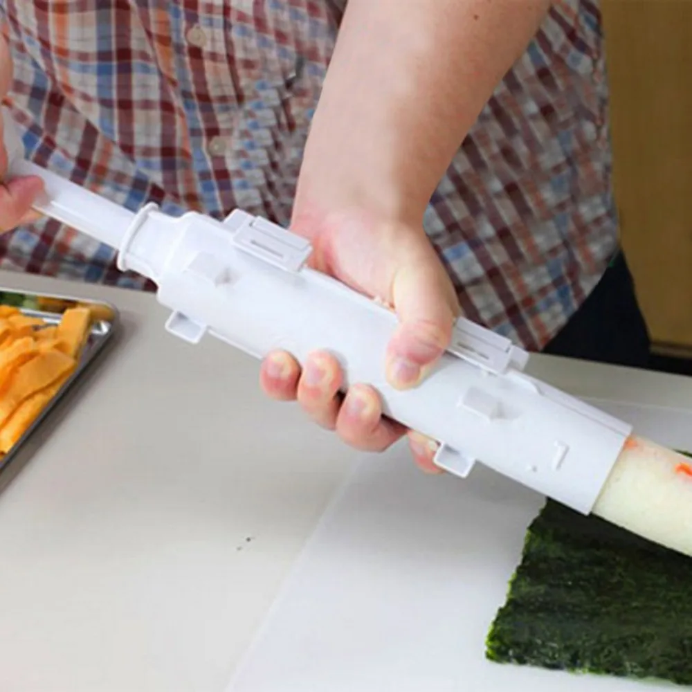 DIY суши домашний кухонный инструмент ручной рулон для изготовления суши инструменты практичный PP цилиндрический баррель DIY суши устройства для изготовления форм
